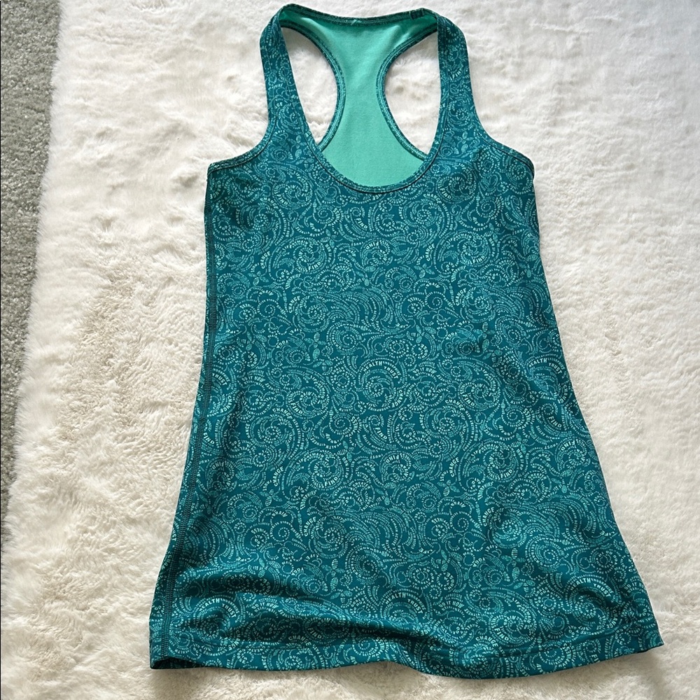 Lululemon Athletica limited edition Turquoise Paisley Tank Top
